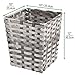 mDesign Small Woven Basket Trash Can Wastebasket - Square Garbage Container Bin for Bathrooms, Kitchens, Home Offices, Craft, Laundry, Utility Rooms, Garages - Gray