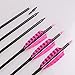 Huntingdoor 32-inch Carbon Arrows with 4-inch Feather Fletching Replaceable Points Hunting Arrows Targeting Arrows Spine 400 for Recurve Bow Longbow Hunting Bow(Pack of 6) (Pink)