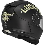 Torc T14B Blinc Loaded Bullhead Lucky 13 Mako Full Face Helmet (Flat Black, X-Small)
