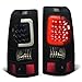 Auto Dynasty Compatible with Silverado/Sierra Fleetside Pair of 3D LED Bar Tail Brake Lights (Black Housing Smoked Lens)