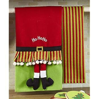 The Lakeside Collection Set of 2 Novelty Kitchen Towels - Santa