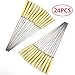 SZBAIDEKJ 24pcs Barbecue Skewers Marshmallow Roasting Sticks Wooden Handle Meat Hot Dog Fork for BBQ Camping Cookware Campfire Grill Cooking Camping Picnic, Stainless Steel,12 inches