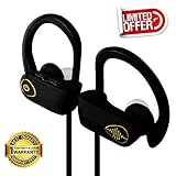 Electrics Solution Bluetooth Headphones - Wireless 4.1, IPX7 Waterproof Earbuds - Stereo Earphones - Sweatproof for Sports, Gym, Running or Workout - Built-in Mic, 8 Hour Play Time, for Any Device