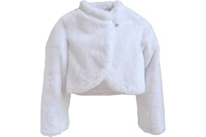 Bonnie Jean Girls Size 12M-16 Faux Fur Wrap Shrug Sweater Jacket