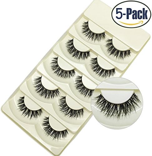 3D Faux Mink lashes Lifelike Natural Wispy Curved Thick Long Fan-shaped Makeup False Eyelashes 5 Pairs