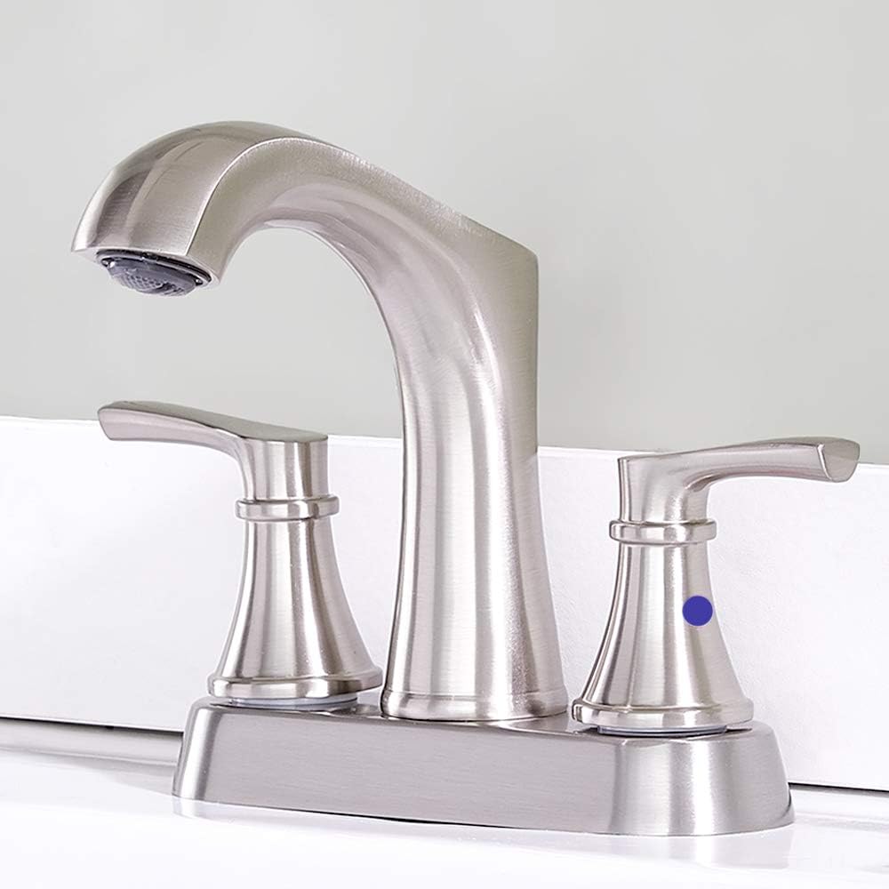 IKEBANA 2 Handles 2 Holes 4 Inch Centerset Brushed Nickel Bathroom