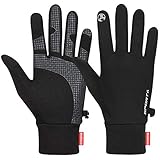 Cevapro Running Gloves Touch Screen Gloves Lightweight Winter Gloves Men Women (Black, M)