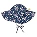 i play. by green sprouts Baby Girls Brim Hat | All-Day UPF 50+ Sun Protection for Head, Neck, & Eyes, Navy Posies, 9-18 Months