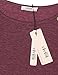 Vivilli Ladies Tunic Tops 3 4 Sleeves, Women's Crew Neck Round Hem Button Embelished Soft Tee Shirts Wine XX-Large