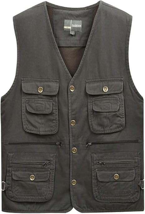 Amazon Co Jp ポケットベストベストメンズ春と秋のコートアウトドアレジャーマルチポケット釣りベスト釣りベスト 色 グレイ ぐれい サイズ さいず 3xl ホーム キッチン