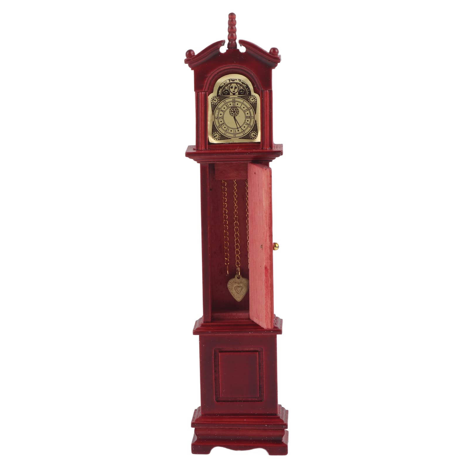 Ausla Vintage Floor Clock, 1:12 Lifelike Dolls House Grandfather Clock Miniature Hall Furniture Dollhouse Mini Clock Doll House Accessory for Home Living Room 4.3 x 2.2 x 19.5 cm