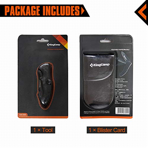KingCamp Tactical Survival Multifunction Stainless Steel Folding Knife Liner Lock, Hollowing-Out Handle & Belt Clip for Outdoor Camping, Emergency