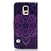 Uncle.Y Galaxy S5 Case,S5 Case, Unique Wallet PU Folio Leather Case with Sling Magnetic Buckle Flower Design for Girls for Samsung Galaxy S5 I9600 Floral E