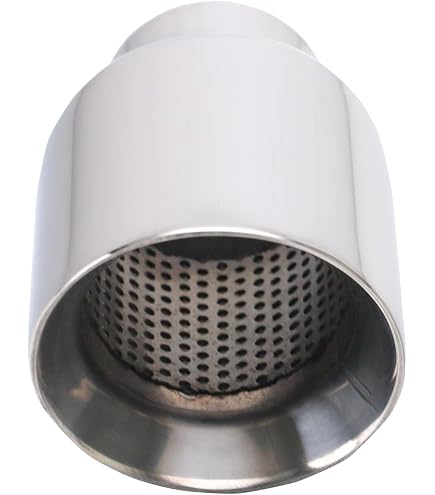 Punta De Escape De Salida Doble – 4.5 Pulgadas, Entrada De 3″, Largo 12″ – Acero Inoxidable 304, Doble Pared, Pulido – Marca TRI-HYBERS, Para Montaje Soldable