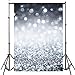 DODOING 5x7ft Shining Glittering Spots Bokeh Halos Sparkle Photo Photography Backgrounds Silver Glitter Sequin Backdrops Wedding Party Backgrounds Kids Children Studio Props