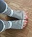 Pedi-Sox Original brand Toeless Socks for Pedicures : Classics: Black & White Stripe