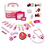 Gamzoo Doctor Nurse Medical Kit Playset with Coat for Kids, Pretend Play Tools Toy Set for 3 Years Old Girls