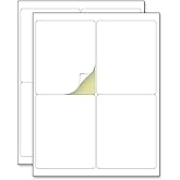 40 Sheets, 4" x 5" - Large Printable Shipping Labels, for Laser/Inkjet Printers - Matte White