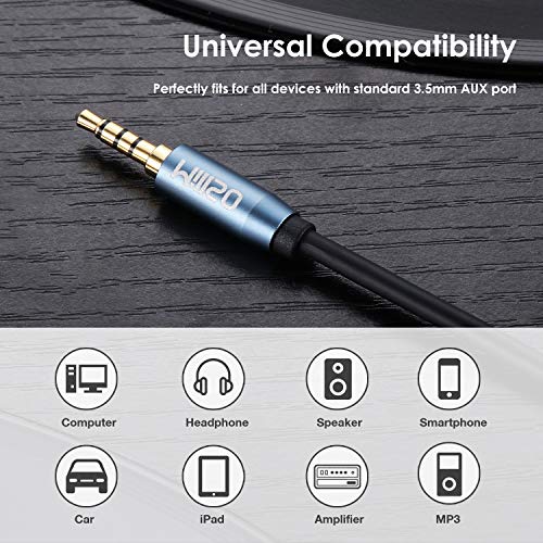 MillSO 3.5mm Headphone Extension Cable (6.6 Feet) TRRS 3.5mm Male to