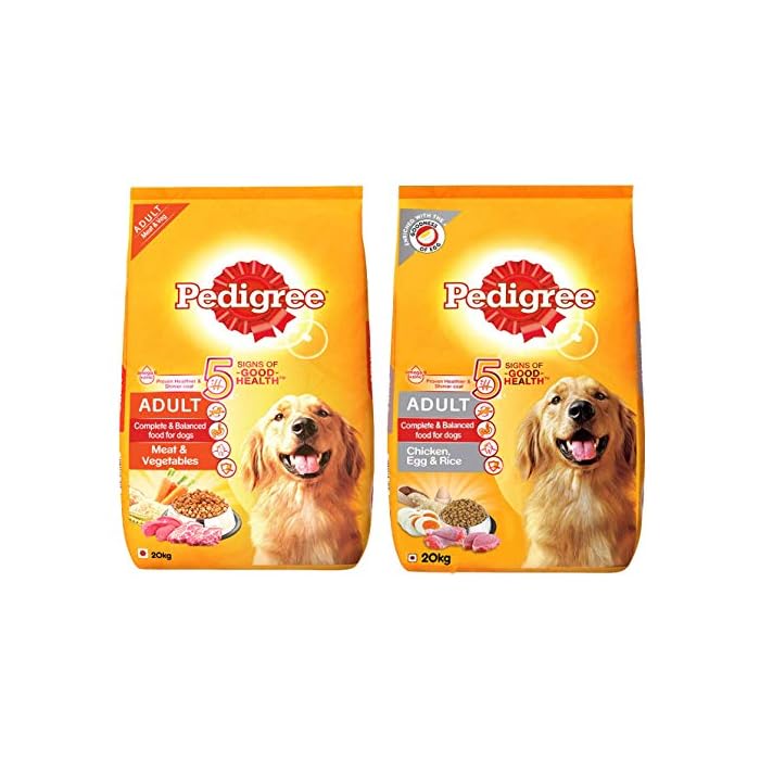 Buy Pedigree Adult Dry Dog Food, Meat & Vegetables, 20kg Pack and Adult