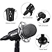 Excelvan Condenser Microphone Black Y20 3.5mm Desktop Microphone with Volume Control and Adjustable Table Tripod Stand Broadcasting Recording Podcasting Studio Mic for Mobile Phones, Laptops, Desktop
