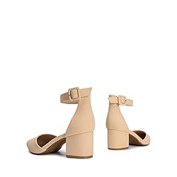 DREAM PAIRS ANNEE Pointed Toe Low Chunky Heels Pump