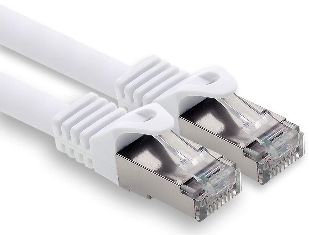 1CONN 7.5m - white - 1 piece CAT.7 computer Ethernet cable network cable (raw cable) patch cable S-FTP LSZH PIMF 10GB s RJ45 plug Cat6a