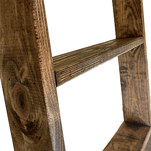 Blanket Ladder Shelf Rustic Farmhouse Home Decor Wooden 4 Foot, Made In The USA To Display Blankets, Quilts, Towels and Linens