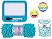 Locker Accessories Bundle with 3C4G Blue Rug, Room Lookz Aqua Flower Storage Bin, 5 Star Dry Erase Board, and PartyMoji 2017 Limited Edition Emoji, Quote Magnets (4 Items)