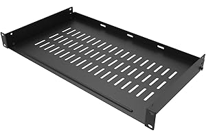JINGCHENGMEI 1U Vented Server Rack Shelf Disassembled 10 inches Deep Universal Rack Tray No Lip for 19 Inches Network Cabinet or Server Rack