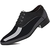 Men's Vintage High Gloss Dress Shoes Patent Leather Oxford Business Suit Tuxedo Formal Shoes Prom Weddings