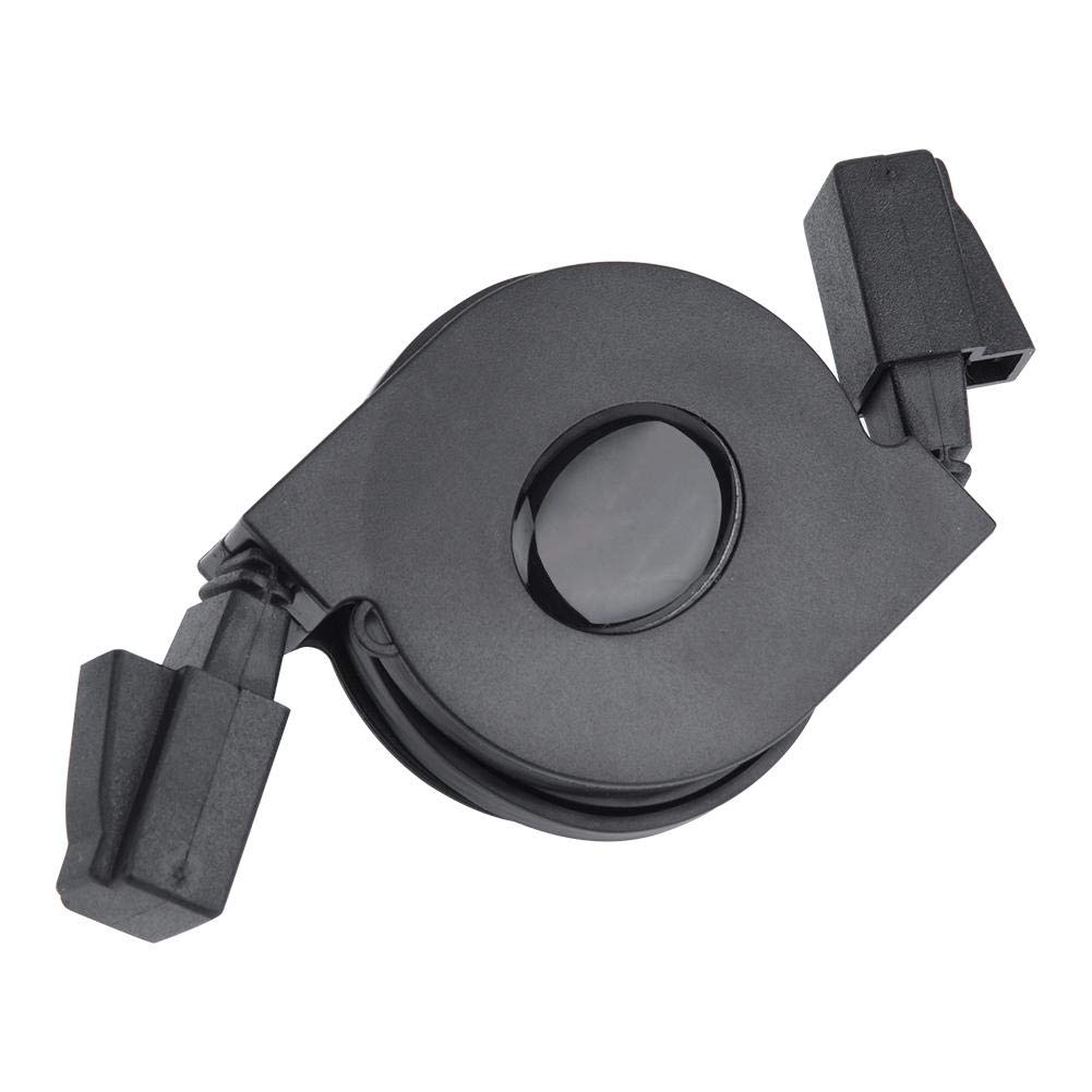 CAT6 RJ45 Ethernet Cable - 1m/2m Retractable Cord Network Extension Cable 1000Mbps For Computer/Routers/Switches/ADSL/Modem - Black(2 M)