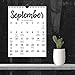 TF Publishing 19-6204A July 2018 - June 2019 Black & White Script Monthly Wall Calendar, 9 x 12