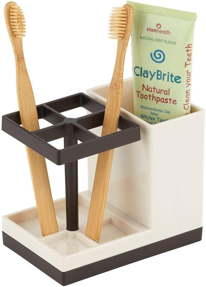 mDesign FreeStanding Toothbrush Holder Toothbrush Stand with