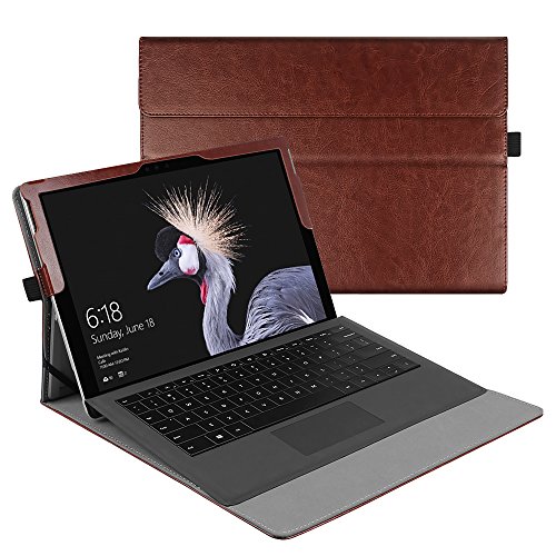 Fintie New Surface Pro 2017 / Surface Pro 4 Case, Multi-Angle Viewing Portfolio Business Cover for Microsoft Surface Pro 2017 / Pro 4 / Pro 3, Compatible with Type Cover Keyboard - Vintage Brown
