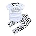 maifeng 2PCS Toddler Kid Baby Girl Summer Outfit Clothes T-Shirt Tops+Pants Bodysuit Set (100(4~5T))