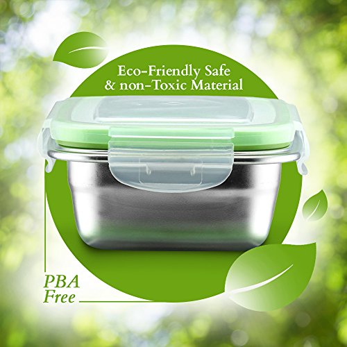 Klee Utensils Stainless Steel Food Containers - Set of 3 - Perfect Lunch/Food Storage Box High Durability, Reusable, Eco-Friendly, BPA-Free, Great for Outdoor/On the Go Healthy Snack/Side Meals - Thumbnail 4
