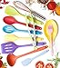 11pc Silicone Kitchen Utensil Set by CuisineFacets Colorful Cooking Utensils with Spatula, Serving Tools, Accessories and FREE Spoon Rest - Heat Resistant Spatulas and Spoons for Non-Stick Cookware