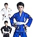Vector Sports 100% Cotton Pearl Weave Kids Brazillian Jiu Jitsu BJJ Gi Attila Series Kimono Lightweight Preshrunk Fabric with Free White Belt (Blue, K3)