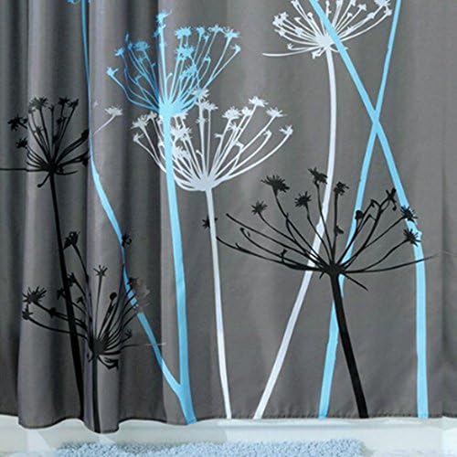ONEONEY Dandelion Shower Curtain, 72 x 72-Inch, Gray/Blue