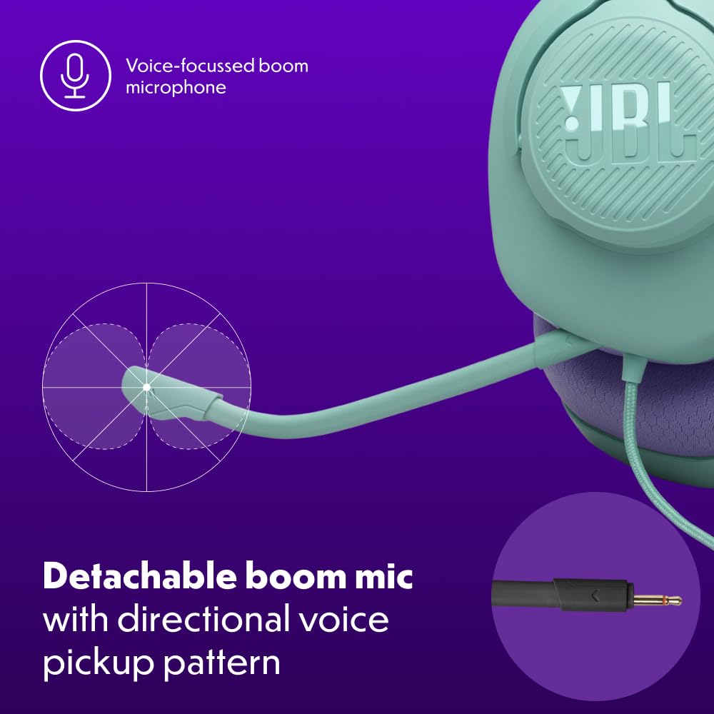 JBL Quantum 100M2 Kabelgebundenes Over-Ear Gaming Headset mit JBL QuantumSOUND Signature, 3,5-mm-Klinke, Multi-Plattform-Kompatibilität und abnehmbarem Mikrofon mit Stummschaltungsoption, Cyan 5