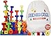 CC O PLAY 50pc Peg Board Stacking Toy for Toddlers - Montessori Educational Building Shapes for Preschoolers - Early Learning Set for Fine Motor Skills - Ebook Pegboard Pattern Cards/Games-Tote Bag