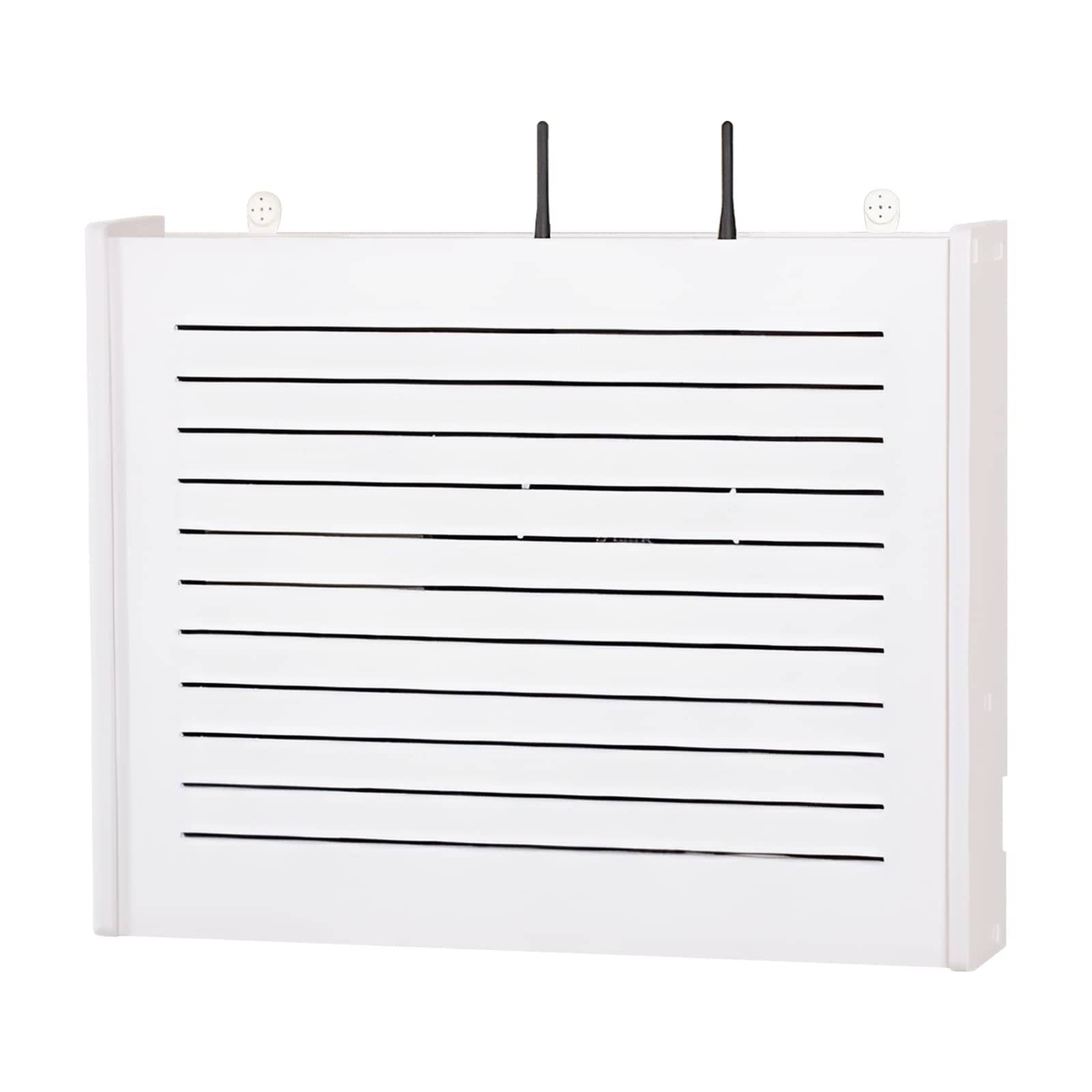 ECTbicyk Multimedia Junction Box Blocking Box Punch-free Wireless Router Storage Box Wifi Shelf Wall-mounted Decoration (Color : White, Size : 37 * 10 * 28.5cm)