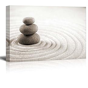 Rocks Over a Rippled Sand Effect - Canvas Art Home Art - 12x18 inches