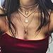 Wowanoo Multilayer Necklace Y Layer Pendant Necklace Jesus Cross Pendant Necklace for Women Gold