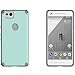 Google Pixel 2 Case, CoverON Bios Series Slim Fit Protective Hard Phone Cover with Embedded Metal Plate for Magnetic Car Mounts - Powder Blue on Gray