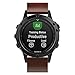 Garmin Fenix 5 QuickFit Leather Band, XIHAMA Comfortable and Breathable Finest Genuine Leather Smart Watch Band Strap Single Tour Replacement for Garmin Fenix 5