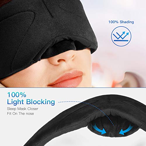 Sleep Headphones, 2020 Wireless 5.0 Bluetooth Eye Mask Music Sleep Mask Noise Canceling Bluetooth Headphones, HD Stereo Sound, Travel Music Play Built-in Speakers Microphone Handsfree