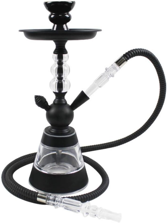 SSOLEREIT Shisha Club Acrylic Hookah Family Bar Club Party Outdoor Cafe Hookah with 1 Hose Water Bong for Better Shisha Hookah Smoking Enjoyment (Color : Black)
