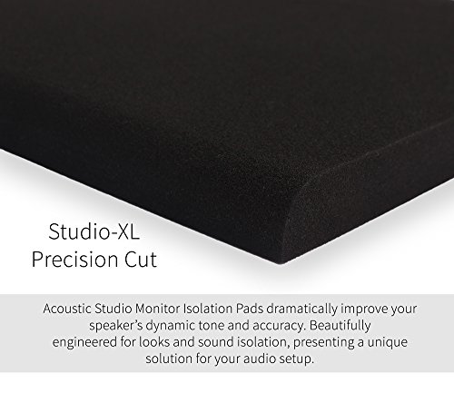 XL-Pro Studio Monitor Isolation Pads for 6.5" - 8" Inch Speakers, Pair of Two | Audiophile High Density Acoustic Dampening Stands for Most Large Speakers